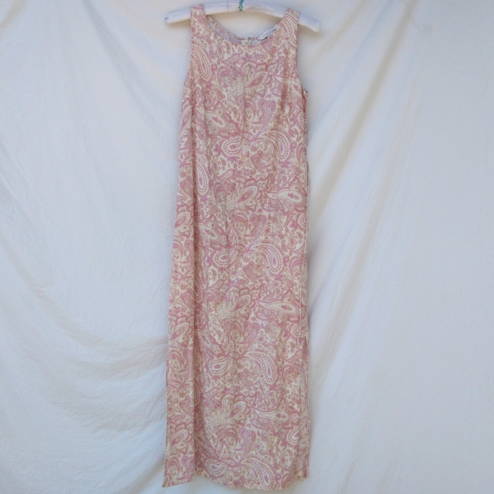 VTG Casual Corner Paisley Linen Sheath Dress-6